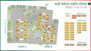 Mặt bằng căn hộ điển hình The Emerald Boulevard Bình Dương